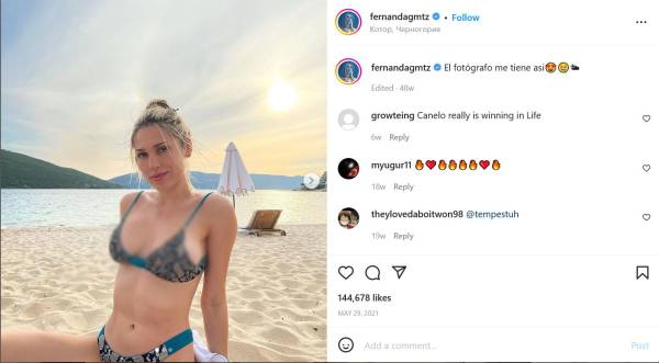 Cannello Alvarez tiene una esposa que ama las fotos en bikini