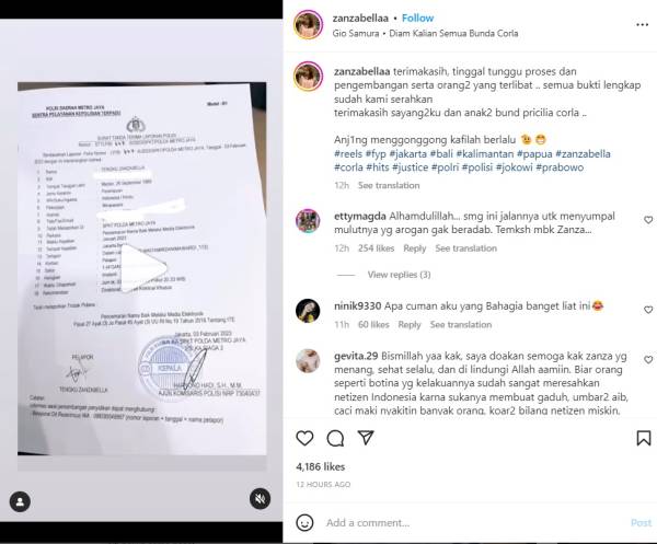 Nikita Mirzani Dipolisikan Tengku Zanzabella Atas Dugaan Pencemaran Nama Baik