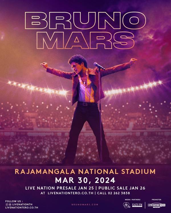 Bruno Mars Akan Gelar Konser di area Thailand dan juga Singapura, Catat Tanggalnya