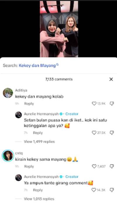 Dicibir Netizen saat TikTokan Bareng Aaliyah Massaid, Aurel Hermansyah Beri Balasan Menohok