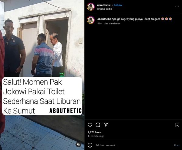 Viral! Momen Presiden Jokowi Numpang ke Toilet Warga di Sumut, Netizen: Langsung Dilelang Gayungnya