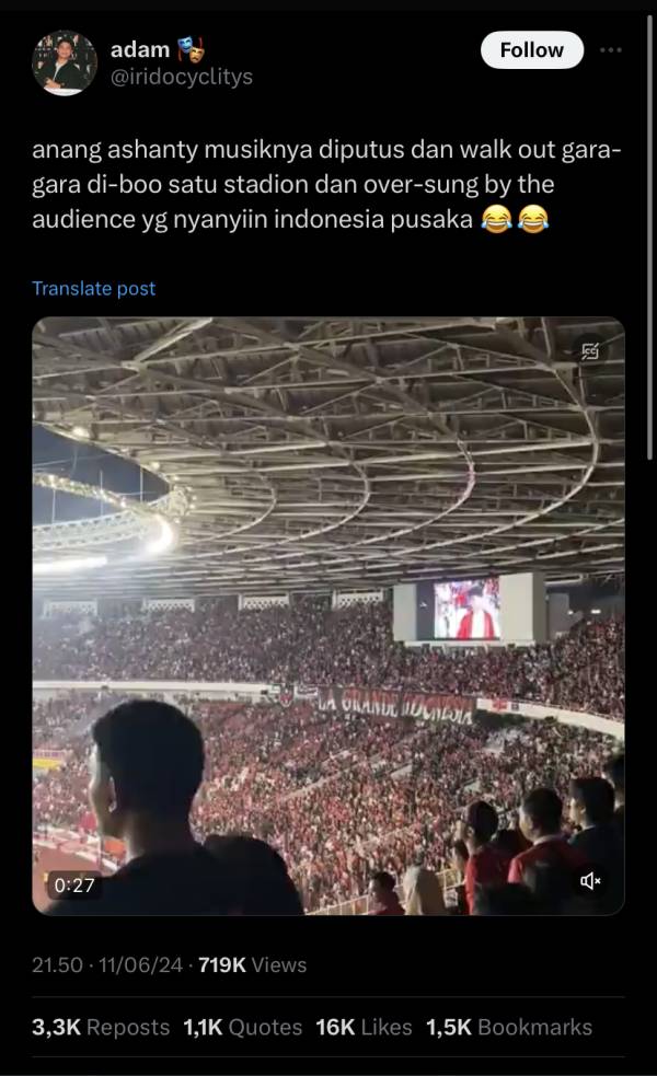 Anang Hermansyah Disoraki Suporter Gegara Nyanyi usai Laga Timnas Indonesia vs Filipina, Disebut Merusak Momen