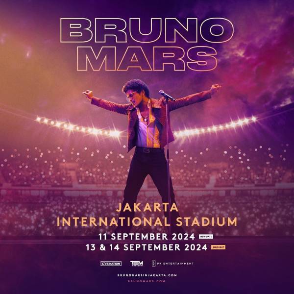 Bruno Mars Tambah Jadwal Konser di Jakarta Jadi Tiga Hari